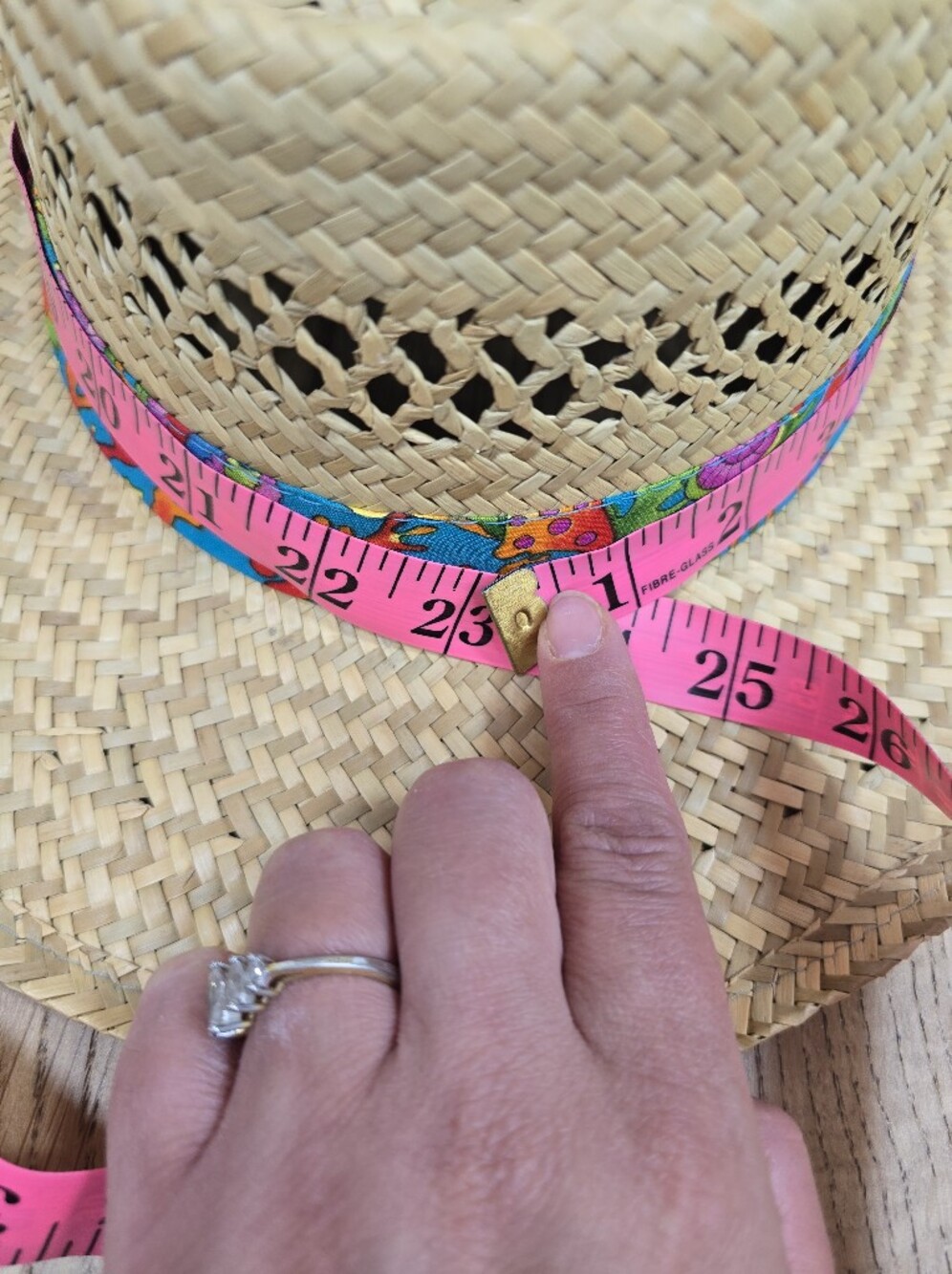 Vintage Summer Club Gambler Straw Sun Hat with Colorful Tropical Band Medium - Picture 8 of 10